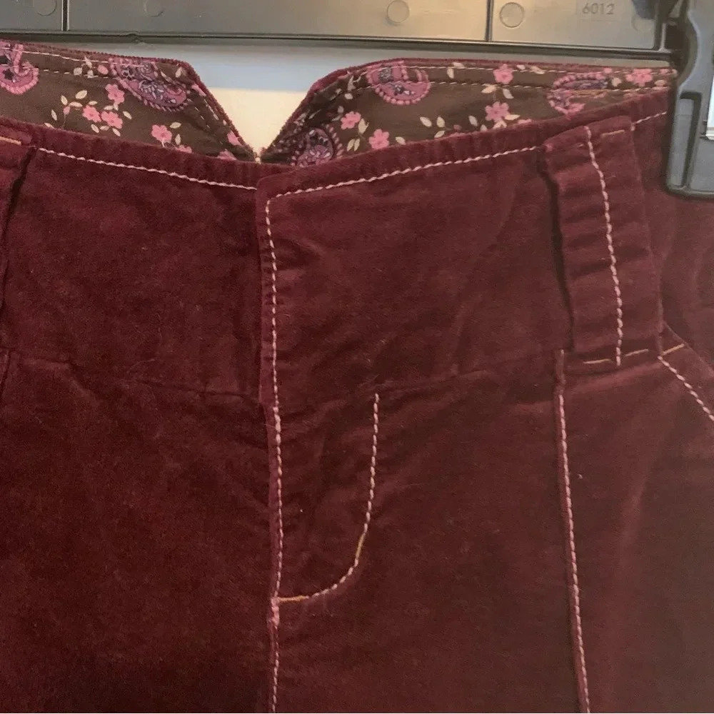 Free People Y2K Corduroy Wide Leg Low Rise Pants Berry Colored Size 4 - Picture 4 of 13